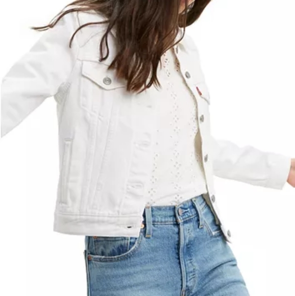 Levi's Original Denim Jean Trucker Jacket White - Picture 2 of 5